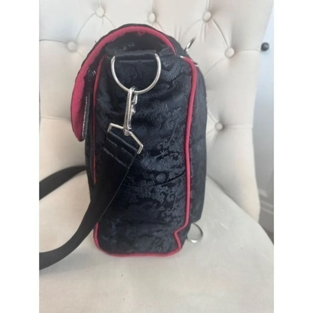Petunia Pickle Bottom Black Jacquard Diaper Bag Messenger‎ Bag